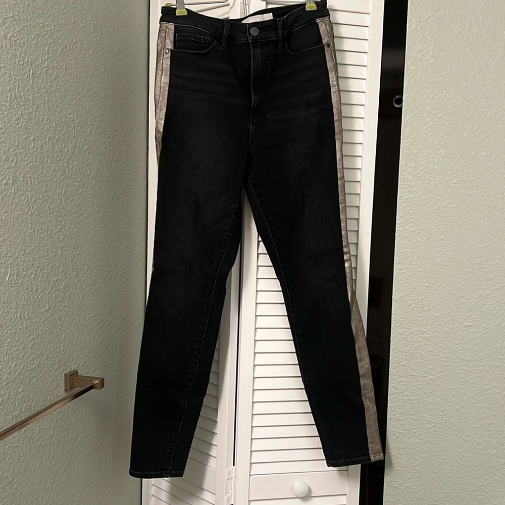 Athleta Sculptek Stretch Metallic Denim